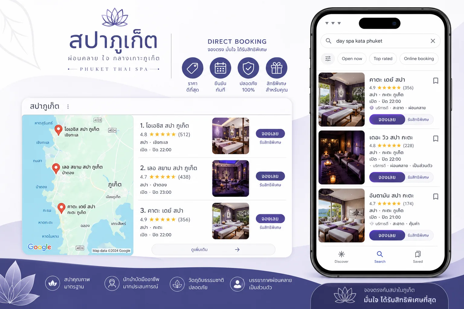 Google Maps — ช่องทางหลักที่ลูกค้าค้นหาสปาในภูเก็ต